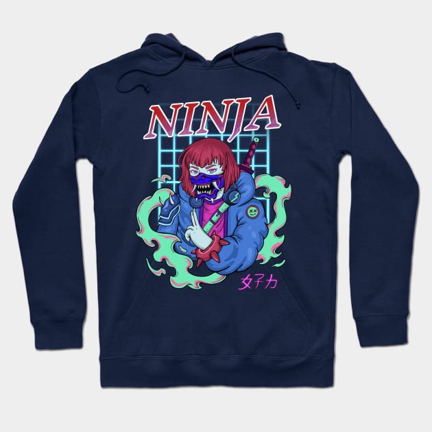 Japanese Cyberpunk Ninja Hoodie by Kalaprojek